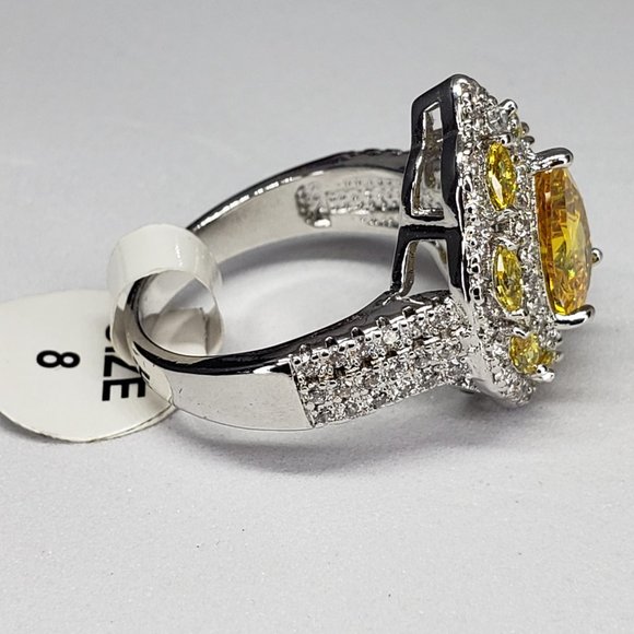 💎Pear Shapped Yellow Sapphire Fashion Ring - Picture 4 of 6